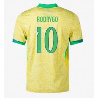 Pánský Fotbalový dres Brazílie Rodrygo Goes #10 Copa America 2024 Domácí Krátký Rukáv